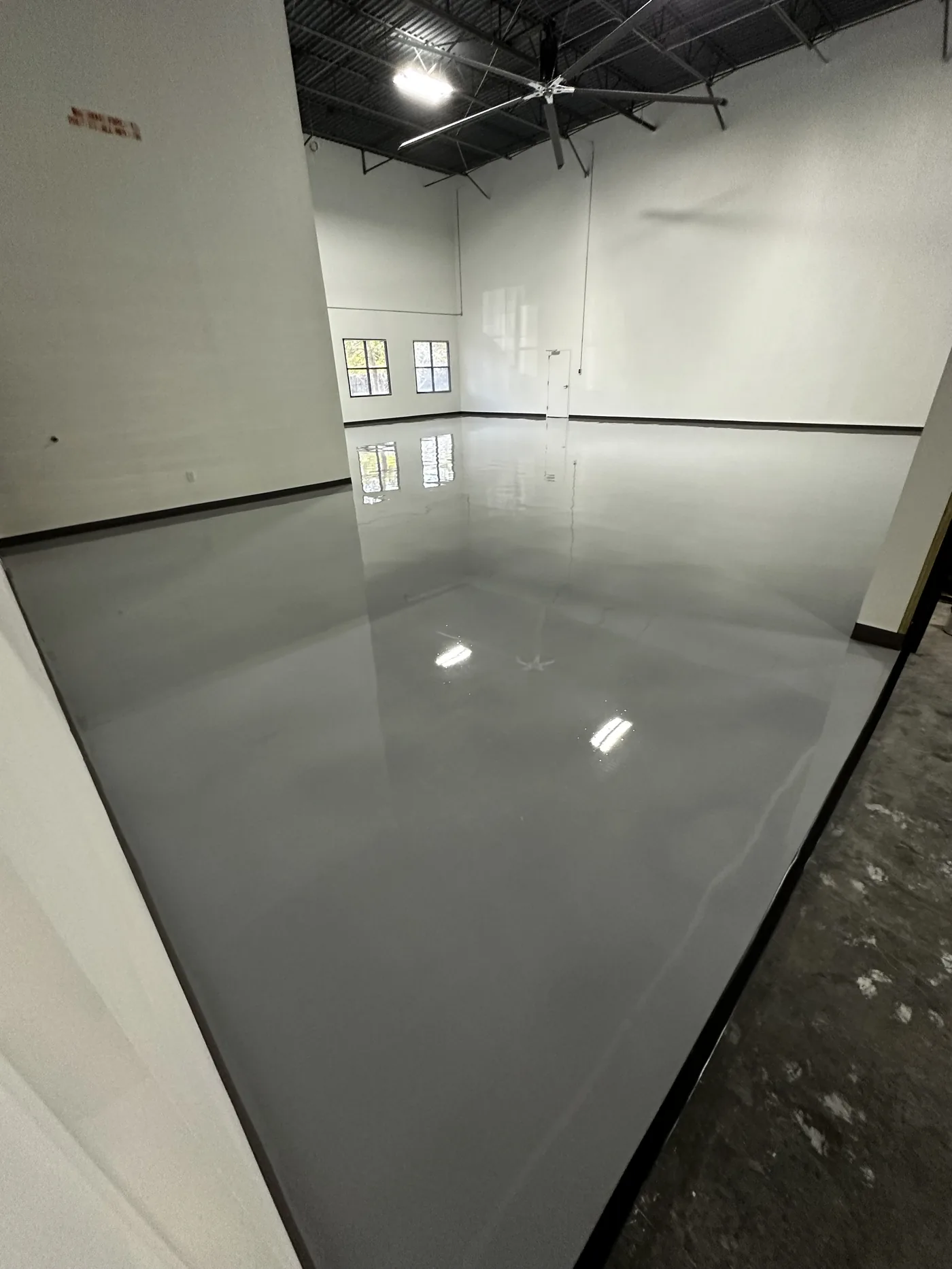 High-gloss polished concrete floor